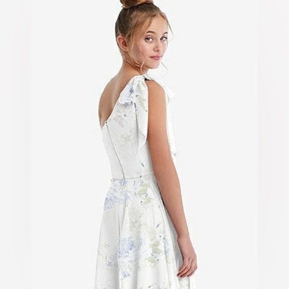 After Six Chiffon Draped One Shoulder Cocktail Weeding Guess Floral Maxi Size 12 - Picture 11 of 12